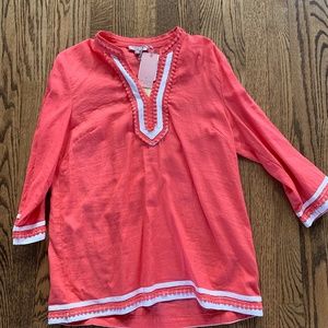 NWT Saint Tropez West Coral Tunic Large